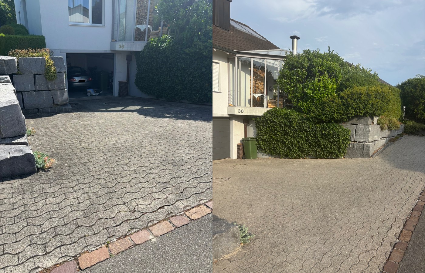 Frischer Auftritt vor der Garage